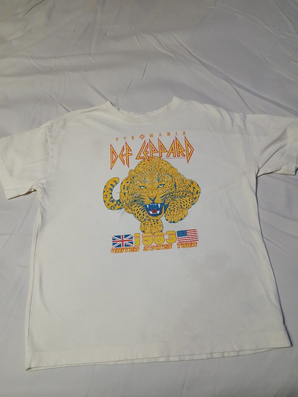 Def Leppard 1983 US Pyromania Tour Concert Tee By Old Navy Women's Size Large
